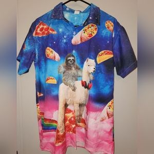 Sloth Llama taco pizza Large shirt
